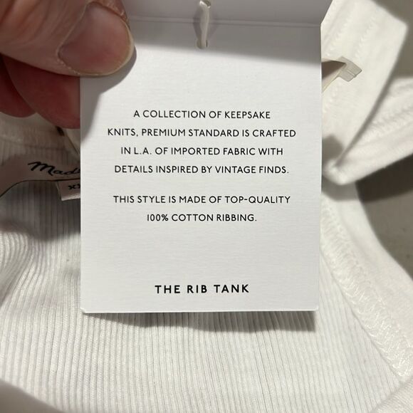 Madewell NQ458 Premium Standard 02. The Essential Rib Tank New - Picture 9 of 12